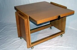 Brown Saltman Convertible Serving Cart