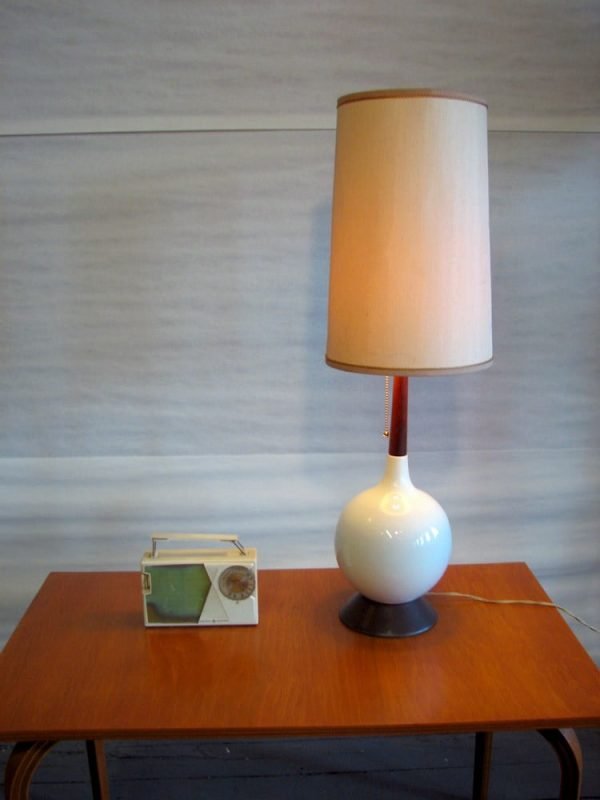 Danish White Ceramic Table Lamp