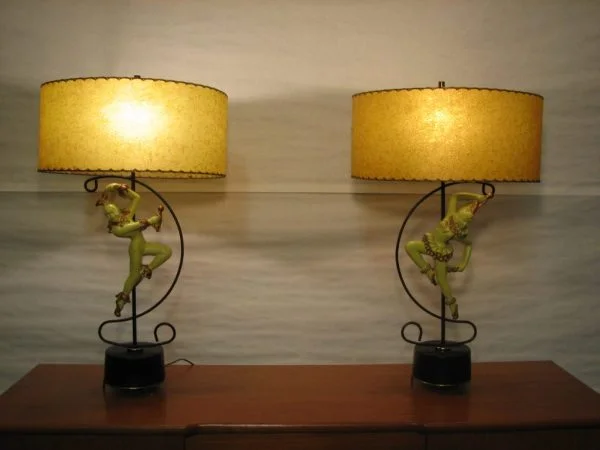 50's-60's Pair of Ceramic lamps