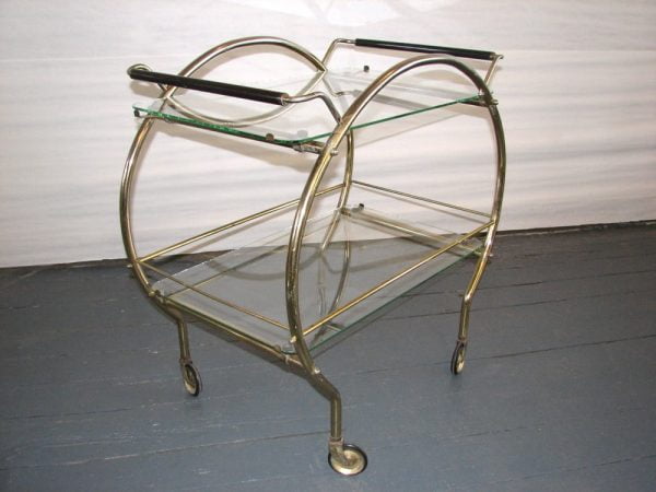 Glass & Brass Tea Cart