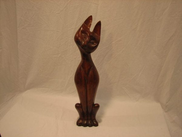 50's-60's Wood Cat Sculpture