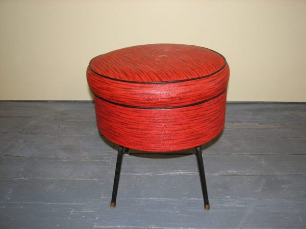 Mid Century Modern foot stool with storage