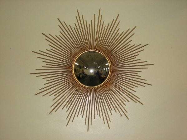 MCM Gilded Sunburst Mirror