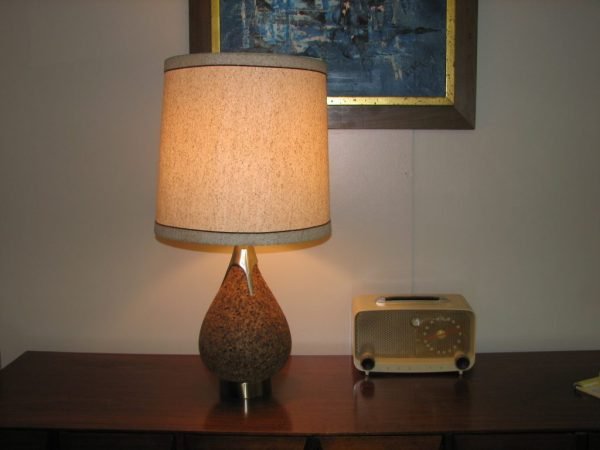 Mid Century Modern 60's cork lamp