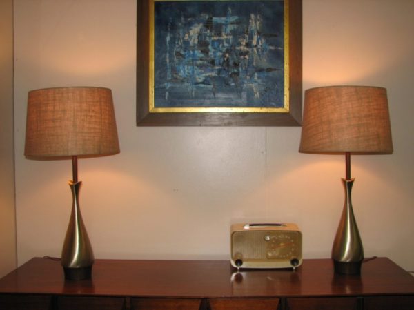 Mid Century Modern pair Laurel lamps