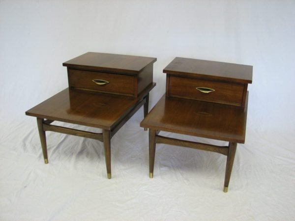 Mid Century Modern step end tables (2)