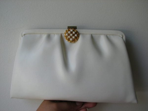 Vintage white clutch