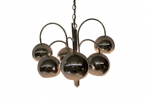 70's chrome balls chandelier