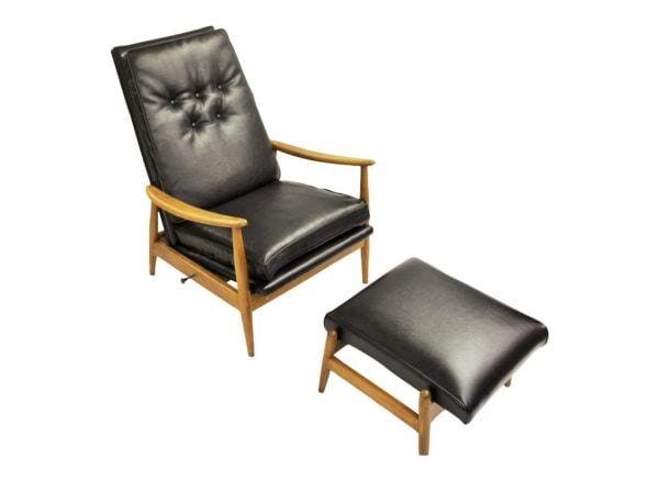 Milo Baughman recliner chair and ottoman