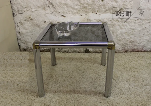 Small chrome and glass table