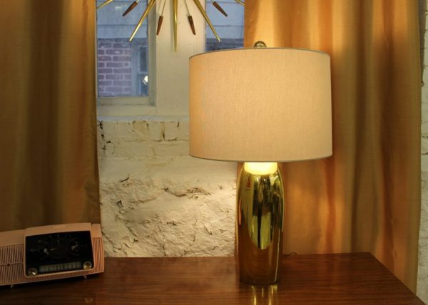 Mid Century Modern cast brass table lamp |