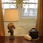 equestrian ceramic lamp on