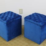 blue storage boxes stools