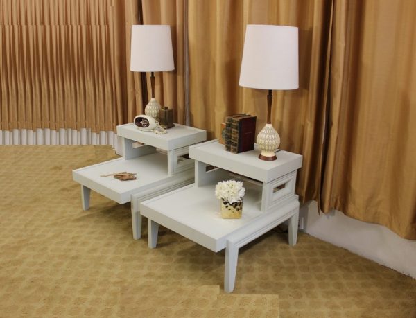 Mid Century Modern step end tables 50's |