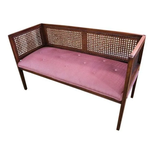Vintage cane back settee / bench |