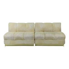 Mid Century Modern sofa brass base 2 piece modular |