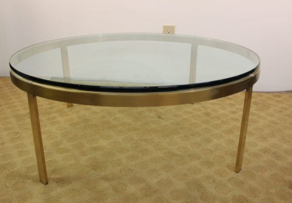 Mid Century Modern Brass and glass coffee table