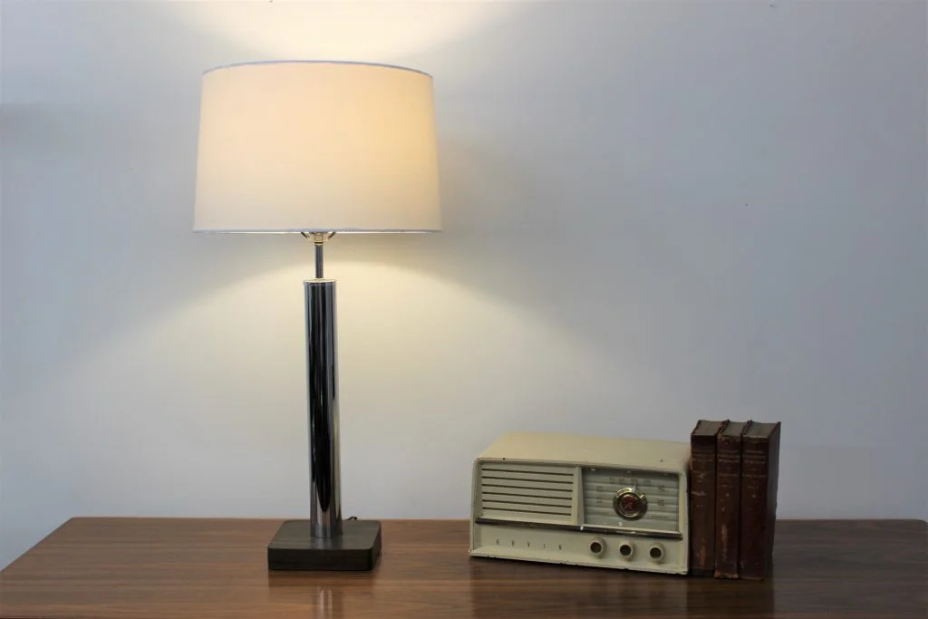 Chrome Von Nessen style table lamp 1970's |