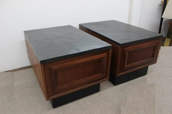 Adrian Pearsall end tables stone top |