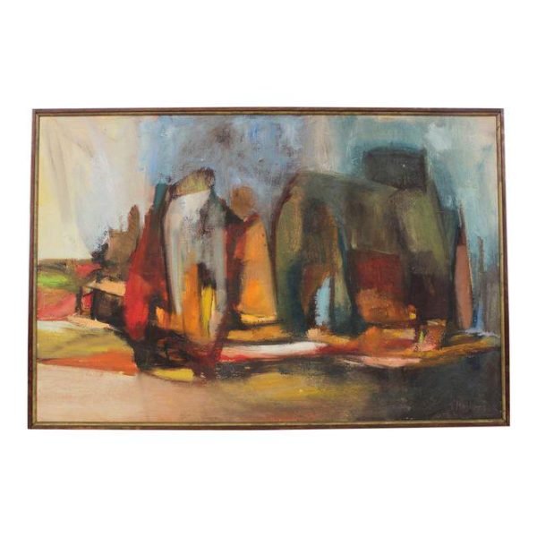 Abstract oil on canvas painting |