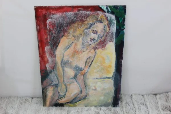 Mid Century Modern Nude abstract painting |