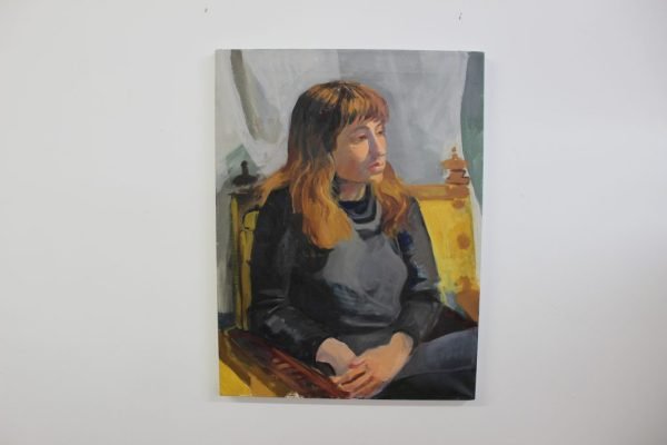 Mid Century Modern portrait painting |