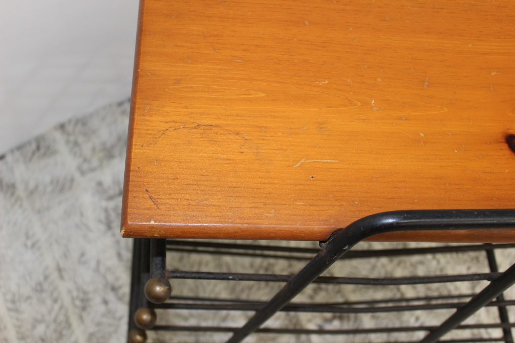 Maple Finish Magazine Rack Iron and maple magazine rack | - GreStuff
