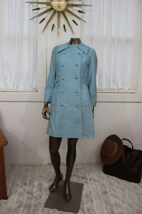 Blue dress and coat set |