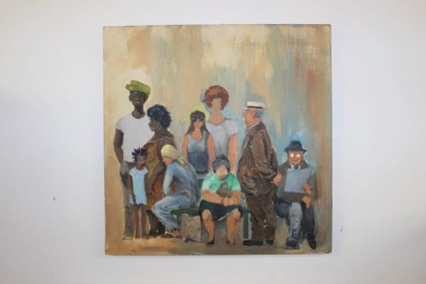 Bus stop painting on canvas |