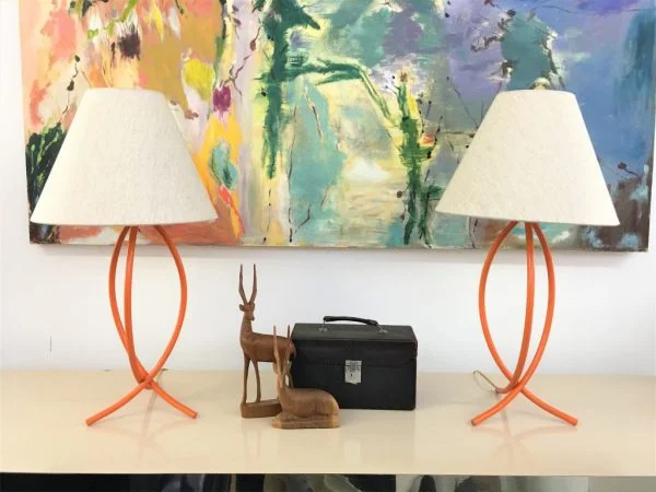 Decorative orange metal lamps 2 |