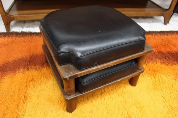 Pair of black foot stools stackable |