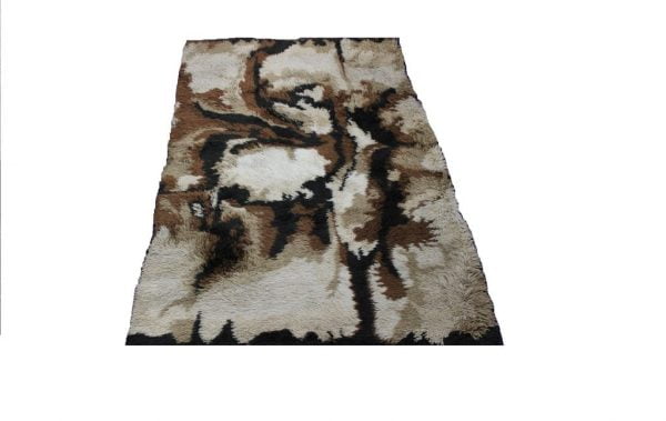 Brown and Black shag rug small |