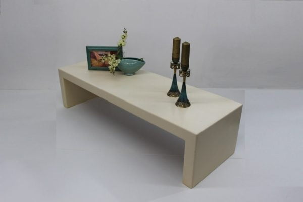 Off white bench or table in lacquer |