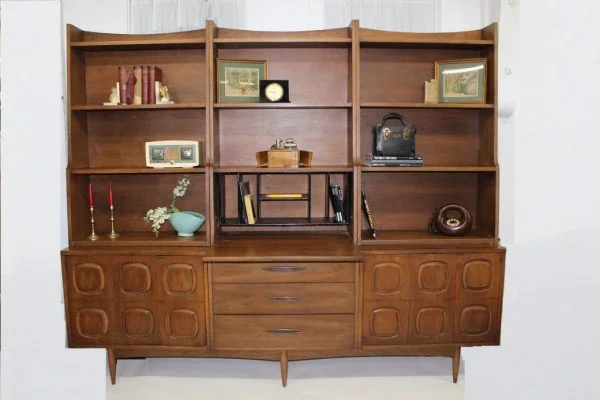 Broyhill Sculptra wall unit with drop front desk |