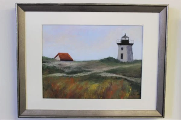 Lighthouse pastel drawing by Lily Kwan |