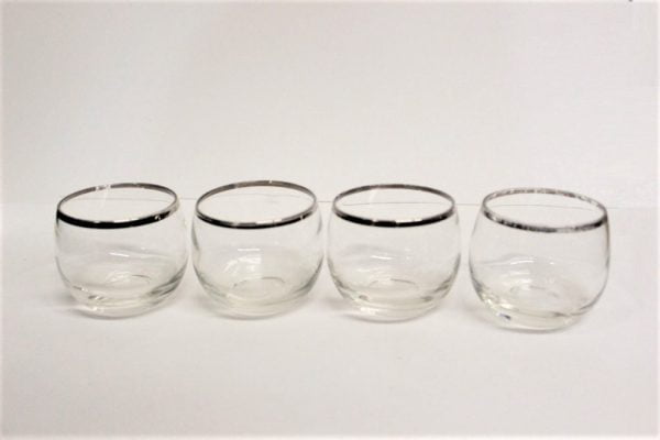 Vintage glasses with silver rim set of 4 |