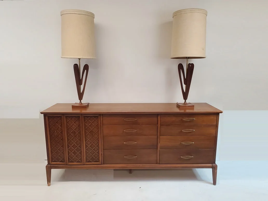 Mid Century Modern Damask pattern dresser |