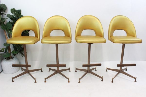 Mid Century Modern 1960's Gold bar stools |