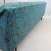 Mid Century Modern Floral Turquoise Sofa - Image 8