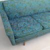 Mid Century Modern Floral Turquoise Sofa - Image 5