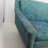 Mid Century Modern Floral Turquoise Sofa - Image 6