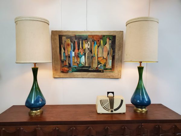 Mid Century Modern ceramic lamps pair Royal Haeger | - Image 6