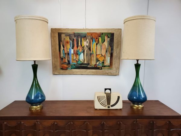 Mid Century Modern ceramic lamps pair Royal Haeger | - Image 13