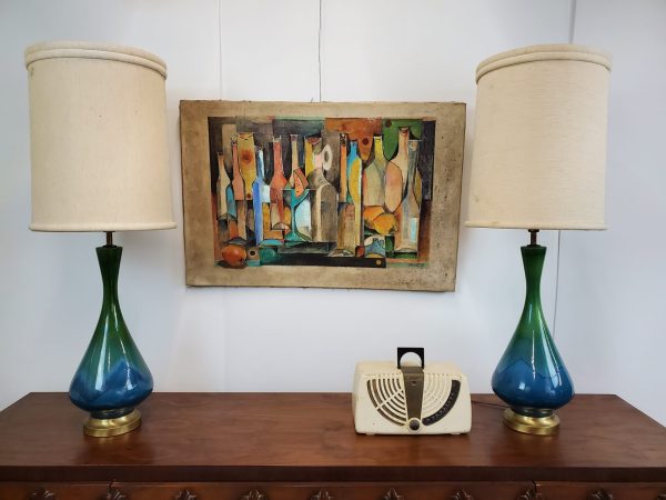 Mid Century Modern ceramic lamps pair Royal Haeger | - Image 12