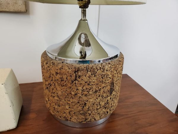 Mid Century Modern cork lamps pair | - Image 10