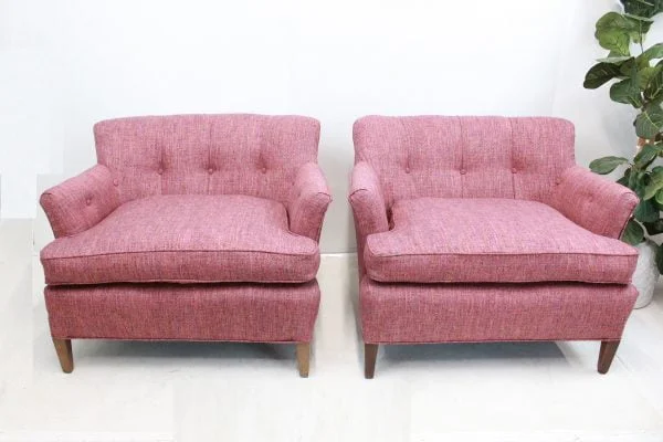 Vintage pair of upholstered chairs | - Image 10