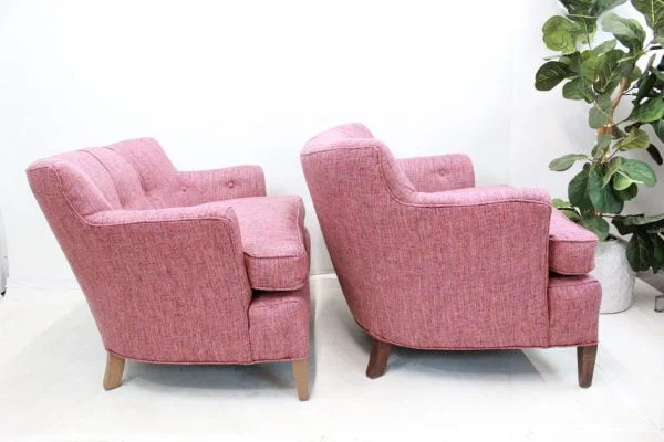 Vintage pair of upholstered chairs | - Image 7