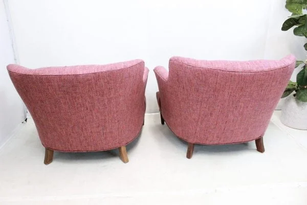 Vintage pair of upholstered chairs | - Image 6