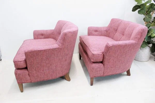 Vintage pair of upholstered chairs | - Image 3