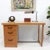 Mid Century Modern blonde desk |